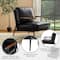 Glitzhome® 28" Modern Black Faux Leather Accent Armchair